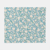 Couverture Polaire Fleurs de torrents jaunes et bleues (Devant (Horizontal))