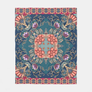 Couverture Polaire Fleurs de tulipe Lilac, cadre fleuri ornemental.
