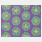 Couverture Polaire FLEURS DE VIE - Géométrie Sacrée Design 1 (Devant (Horizontal))