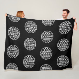Couverture Polaire FLEURS DE VIE - Symbole de géométrie sacrée plan 2