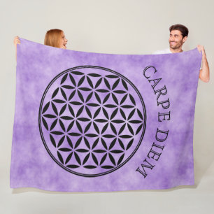 Couverture Polaire FLEURS DE VIE - Symbole de géométrie sacrée plein