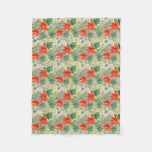 Couverture Polaire Fleurs d'eau vive