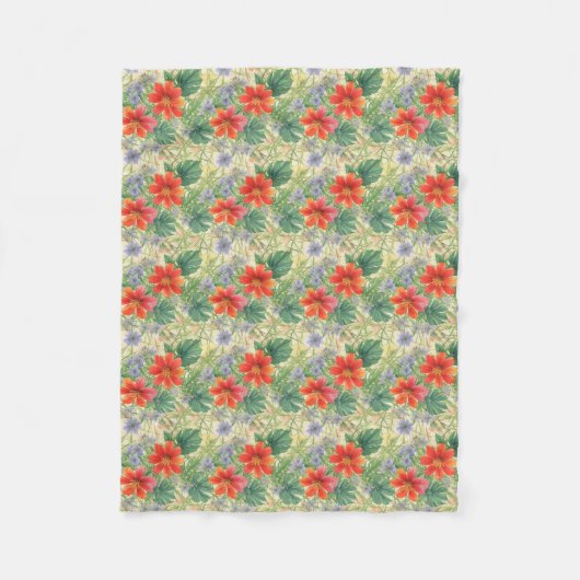 Couverture Polaire Fleurs d'eau vive (Devant)