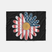 Couverture Polaire Fleurs Décontractées Drapeau Américain Étoiles Et (Devant (Horizontal))