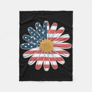 Couverture Polaire Fleurs Décontractées Drapeau Américain Étoiles Et