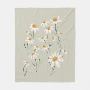 Couverture Polaire Fleurs Delicées Chamomille Aesthétique Sauvage
