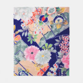 Couverture Polaire Fleurs, design japonais (Devant)