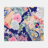 Couverture Polaire Fleurs, design japonais (Devant (Horizontal))