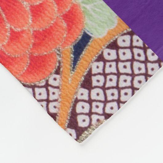 Couverture Polaire Fleurs, design japonais (Coin)