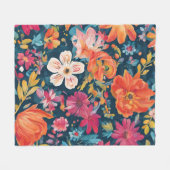 Couverture Polaire Fleurs d'espoir : Art Graphique Floral Vibrant (Devant (Horizontal))