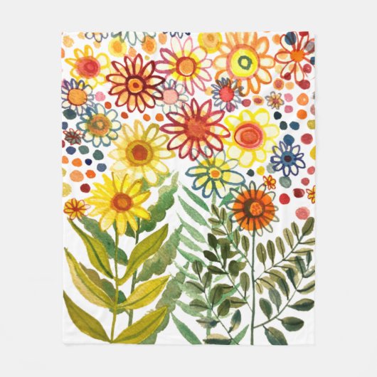 Couverture Polaire Fleurs d'été (Devant)