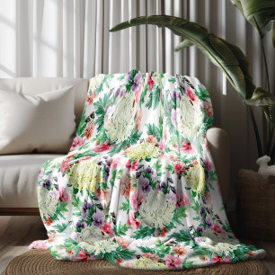 Couverture Polaire Fleurs d'été colorées motif