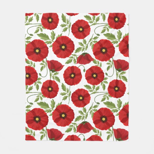 Couverture Polaire Fleurs d'été joyeuses floraison de pavot (Devant)