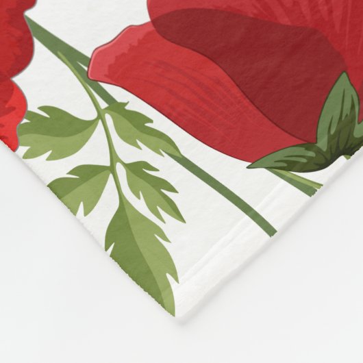 Couverture Polaire Fleurs d'été joyeuses floraison de pavot (Coin)