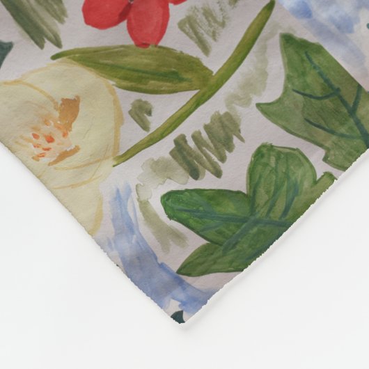 Couverture Polaire Fleurs d'hiver & Holly (Coin)