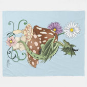 Couverture Polaire Fleurs d'Imaginaire de dragon de champignons verts (Devant (Horizontal))