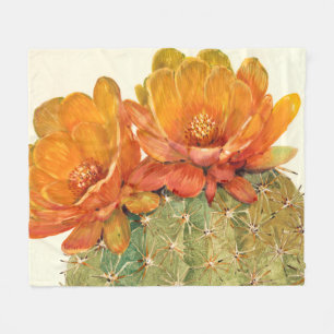Couverture Polaire Fleurs d'orange de cactus