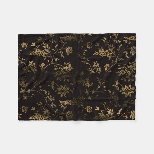 Couverture Polaire Fleurs dorées (Devant (Horizontal))