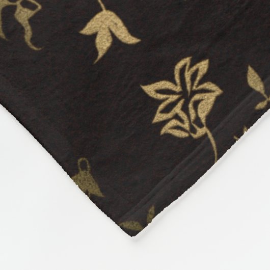 Couverture Polaire Fleurs dorées (Coin)