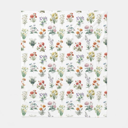 Couverture Polaire Fleurs du mois de naissance (Devant)