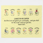 Couverture Polaire FLEURS DU MOIS DE NAISSANCE chrétienne personnalis (Devant (Horizontal))