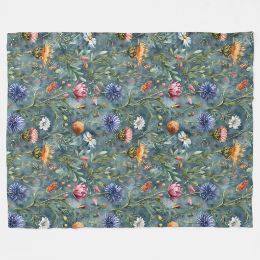 Couverture Polaire Fleurs écossaises (Devant (Horizontal))