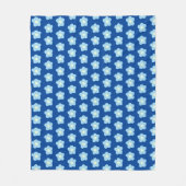 Couverture Polaire Fleurs en bleu (Devant)