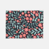 Couverture Polaire Fleurs en fleurs de style rétro rose dans le style (Devant (Horizontal))