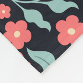 Couverture Polaire Fleurs en fleurs de style rétro rose dans le style (Coin)