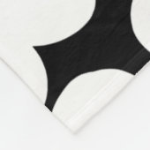 Couverture Polaire Fleurs en gras - Blanc sur Noir (Coin)