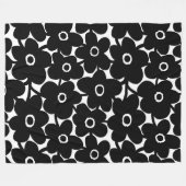 Couverture Polaire Fleurs en gras - Noir (Devant (Horizontal))