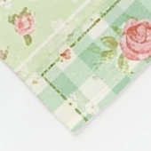 Couverture Polaire Fleurs en patchwork gingham pastel doux (Coin)