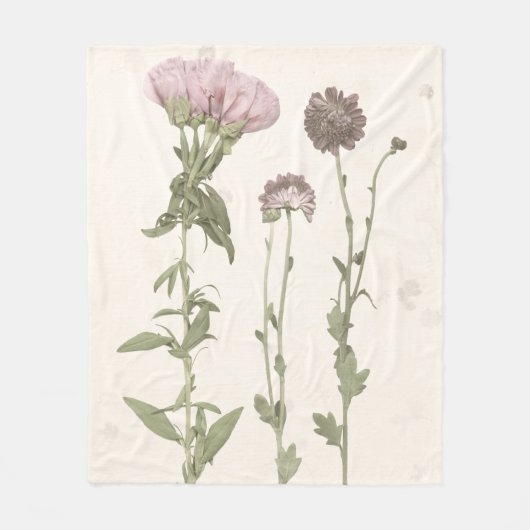 Couverture Polaire Fleurs en rose (Devant)