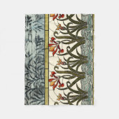 Couverture Polaire Fleurs en verre tendu avec bordure en tan (Devant)