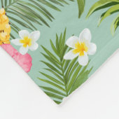 Couverture Polaire Fleurs et ananas tropicaux (Coin)