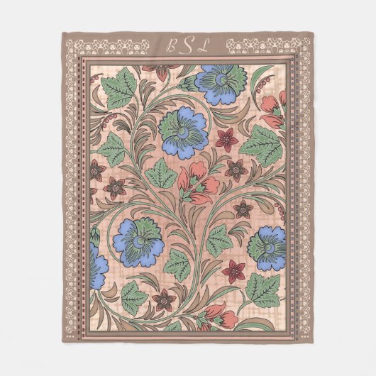 Couverture Polaire Fleurs et dentelles côtières Art nouveau - Monogra (Devant)
