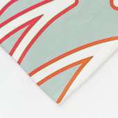 Couverture Polaire Fleurs et Étoiles Zig Zag Gris Vert (Coin)