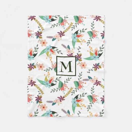 Couverture Polaire Fleurs Et Feuilles (Devant)