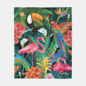 Couverture Polaire Fleurs et oiseaux tropicaux (Devant)