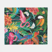 Couverture Polaire Fleurs et oiseaux tropicaux (Devant (Horizontal))