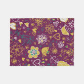 Couverture Polaire Fleurs et oiseaux Whimsical Blanket en polaire (Devant (Horizontal))