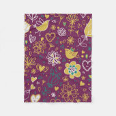 Couverture Polaire Fleurs et oiseaux Whimsical Blanket en polaire (Devant)