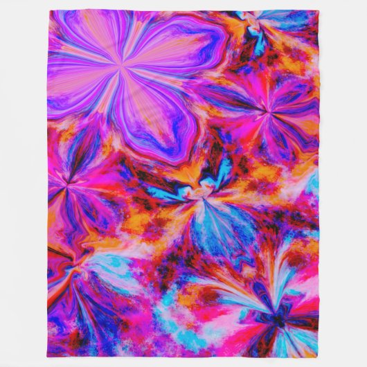 Couverture Polaire Fleurs et papillons en Abstrait (Devant)