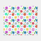 Couverture Polaire Fleurs et points (Devant (Horizontal))
