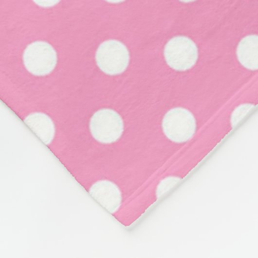 Couverture Polaire Fleurs Et Points Rose Et Blanc (Coin)