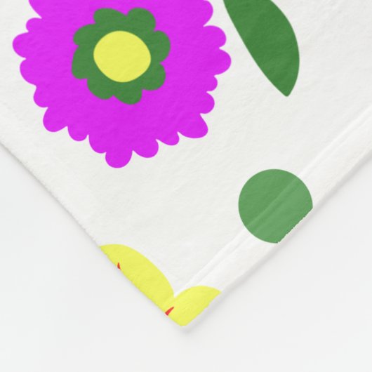 Couverture Polaire Fleurs et Pois (Coin)