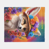 Couverture Polaire Fleurs Fennec Fennec Fennec Imaginaire mignonnes (Devant (Horizontal))