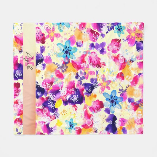 Couverture Polaire Fleurs fleurs sauvages de chabby Meadow (Devant (Horizontal))