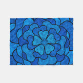 Couverture Polaire Fleurs florales abstraites sans couture noir bleu (Devant (Horizontal))