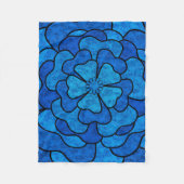Couverture Polaire Fleurs florales abstraites sans couture noir bleu (Devant)